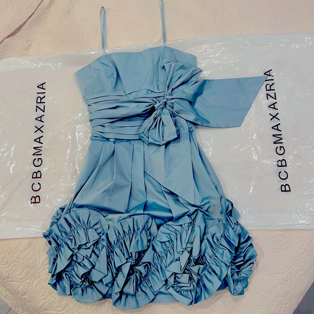 BCBG Dust Blue Cocktail Dress